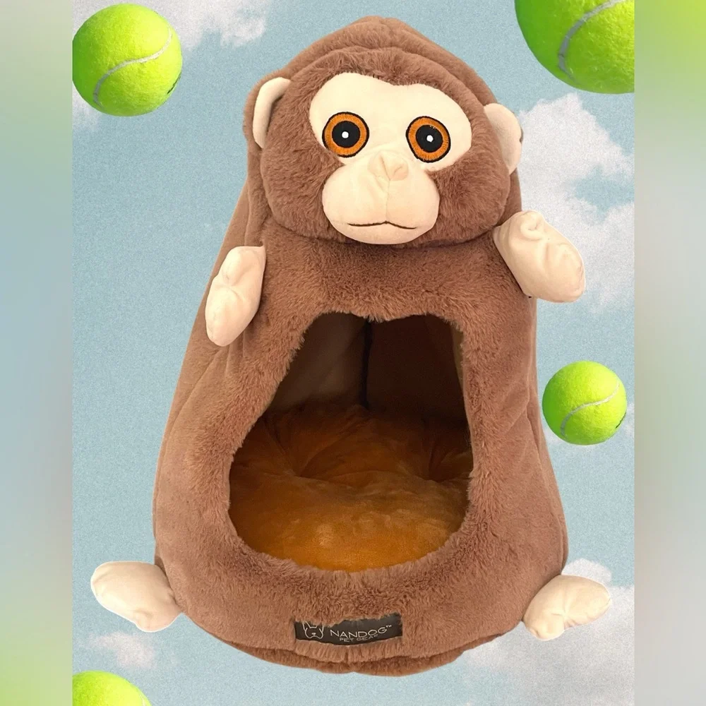 Cozy Monkey Pet Bed - Brown